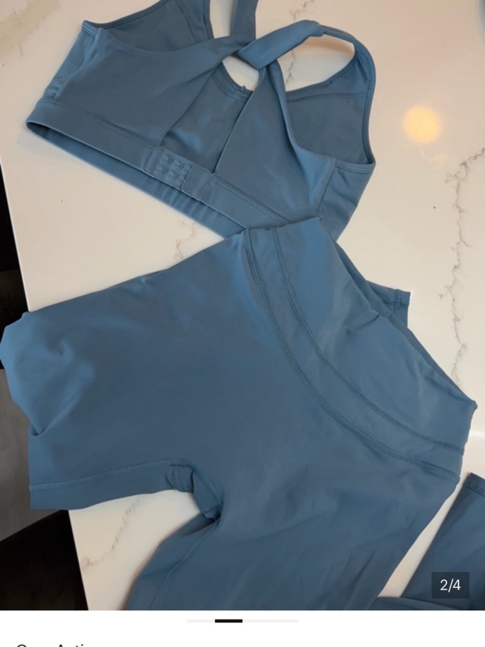 Oner Active Slate Blue High-Waist Leggings and Sports Bra - Picture 2 of 4